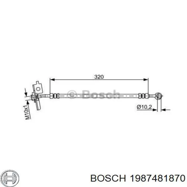 1987481870 Bosch latiguillos de freno delantero derecho