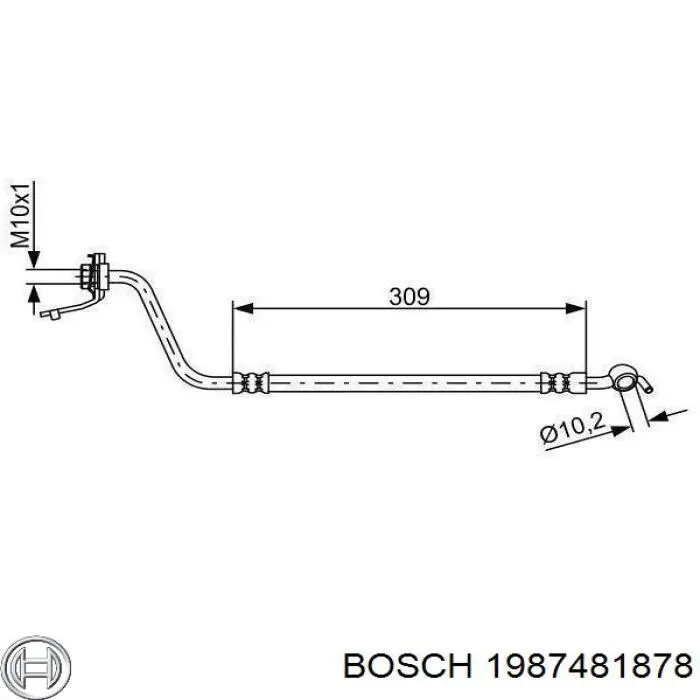 1987481878 Bosch tubo flexible de frenos trasero izquierdo