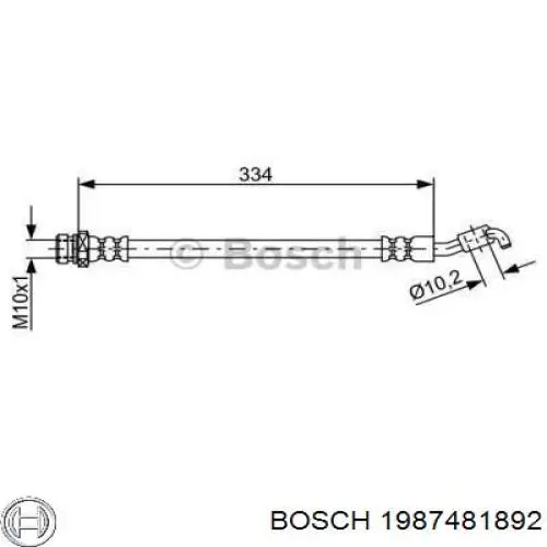 1987481892 Bosch latiguillos de freno trasero derecho