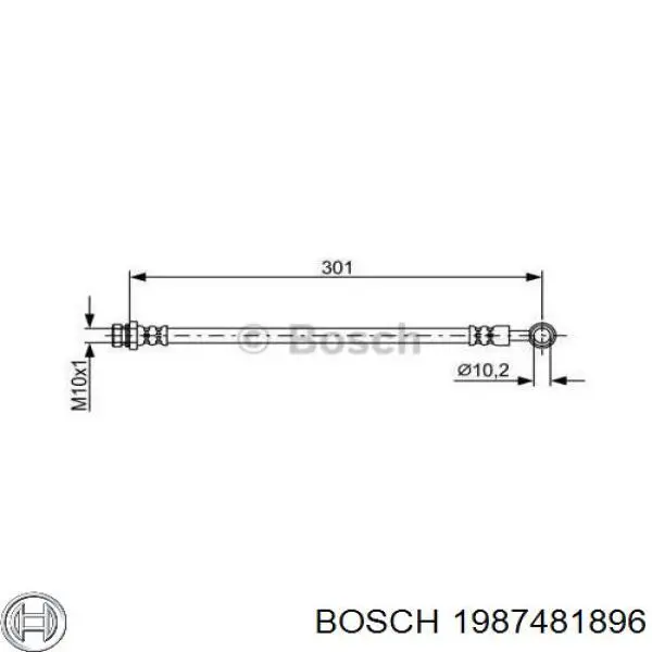 1987481896 Bosch tubo flexible de frenos trasero