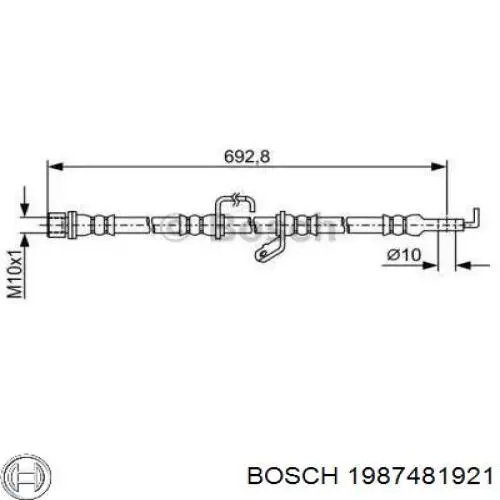 1987481921 Bosch tubo flexible de frenos delantero derecho