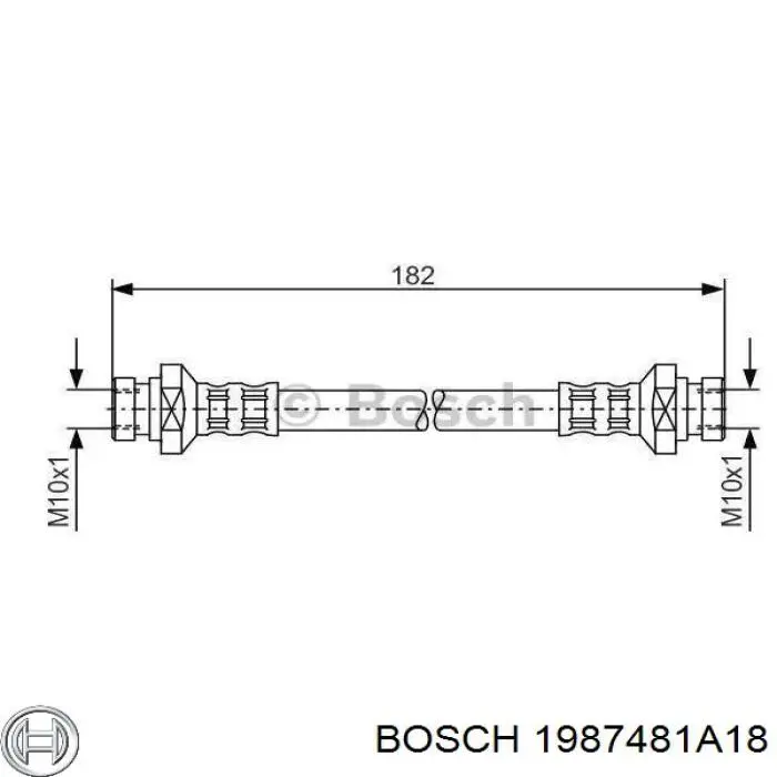 1987481A18 Bosch tubo flexible de frenos trasero