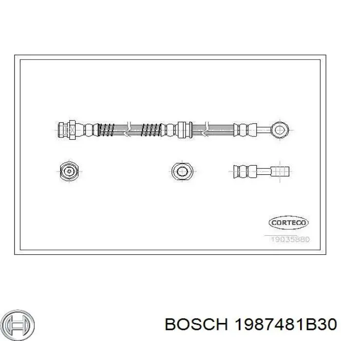 Manguera de freno delantero derecho Bosch 1987481B30