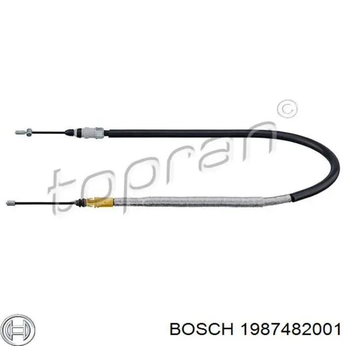 1987482001 Bosch cable de freno de mano trasero derecho