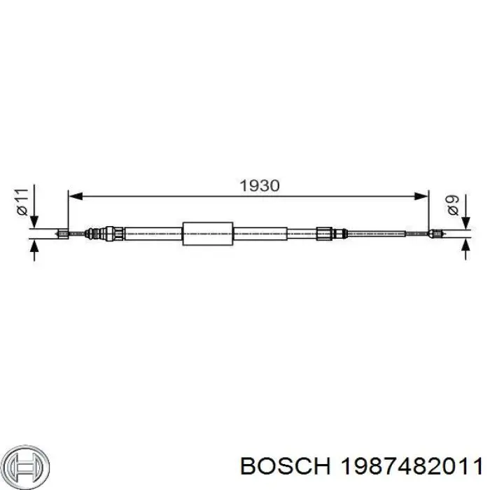 2001074 Beca Cables Cable de freno de mano trasero derecho/izquierdo