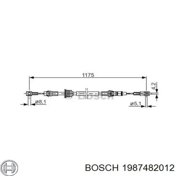 1987482012 Bosch cable de freno de mano delantero