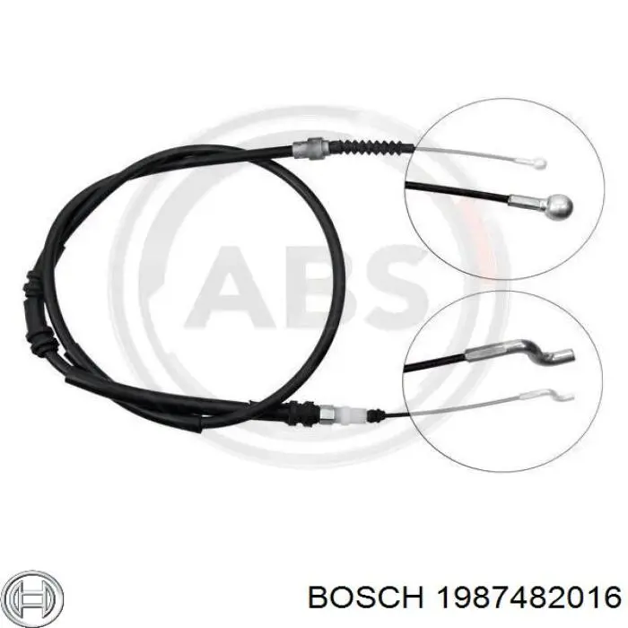 1987482016 Bosch cable de freno de mano trasero derecho/izquierdo