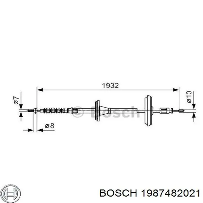 1987482021 Bosch cable de freno de mano trasero derecho/izquierdo