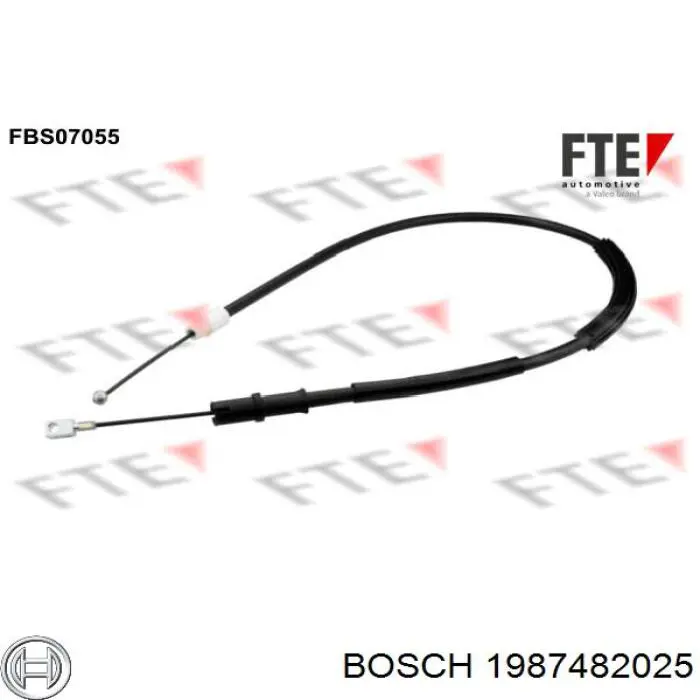 1987482025 Bosch cable de freno de mano trasero derecho