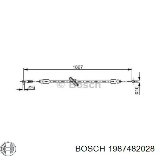 Comprar 1987482028 Bosch Cable de freno de estacionamiento delantero