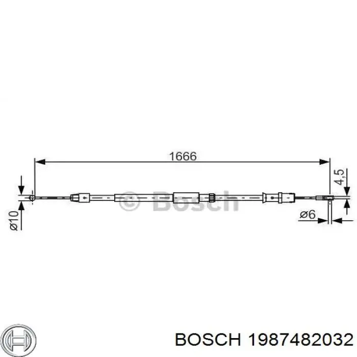 Cable de freno de mano trasero derecho/izquierdo Bosch 1987482032 precio, desde 19,72 EUR