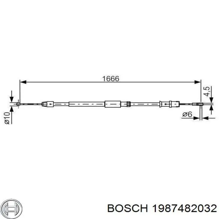 Comprar 1987482032 Bosch Cable de freno de mano trasero derecho/izquierdo