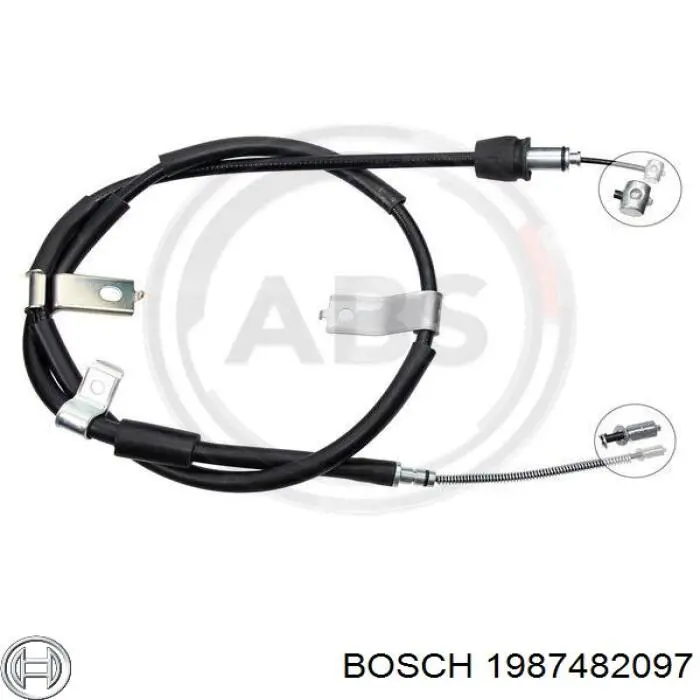 1987482097 Bosch cable de freno de mano trasero derecho