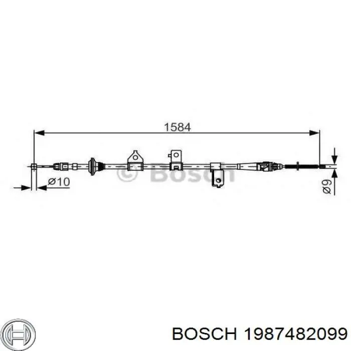 1987482099 Bosch cable de freno de mano trasero izquierdo