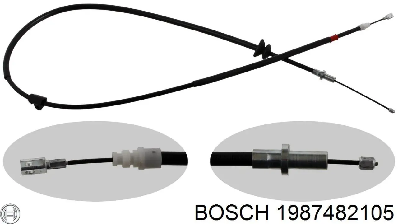 1987482105 Bosch cable de freno de mano delantero