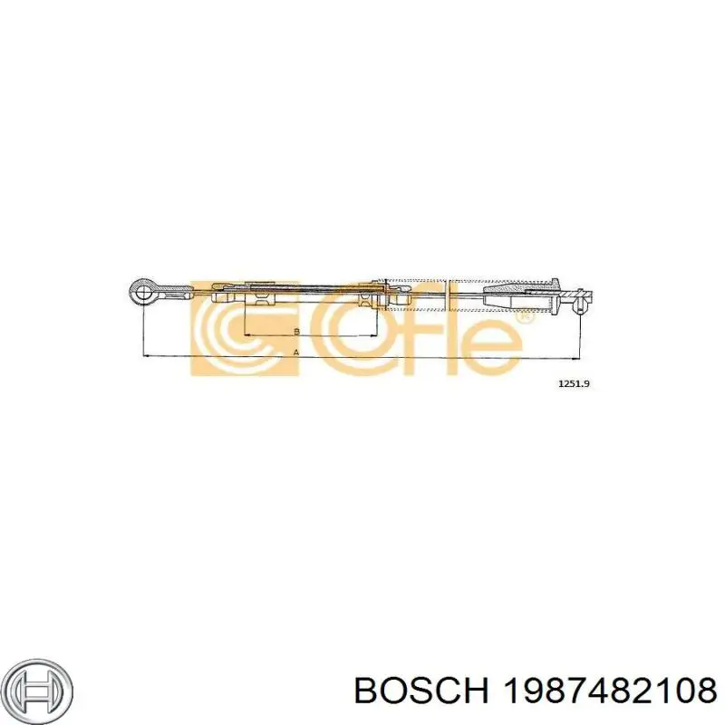 1987482108 Bosch cable de freno de mano trasero izquierdo