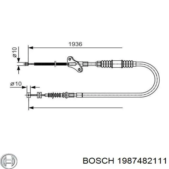 1987482111 Bosch cable de freno de mano trasero izquierdo