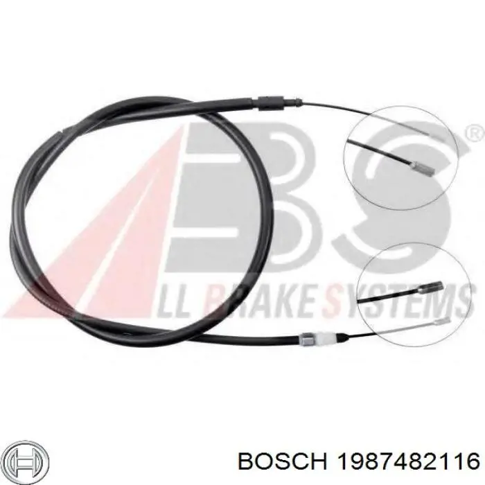 1987482116 Bosch cable de freno de mano trasero izquierdo