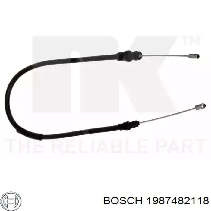 1987482118 Bosch cable de freno de mano trasero derecho/izquierdo