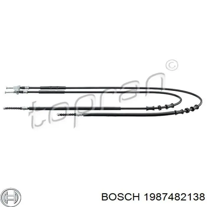 1987482138 Bosch cable de freno de mano trasero derecho/izquierdo