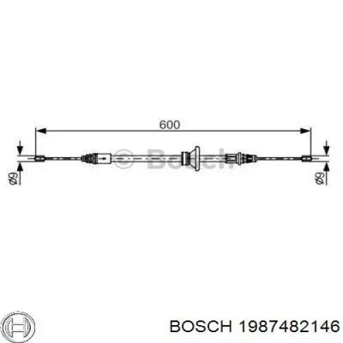 1987482146 Bosch cable de freno de mano delantero