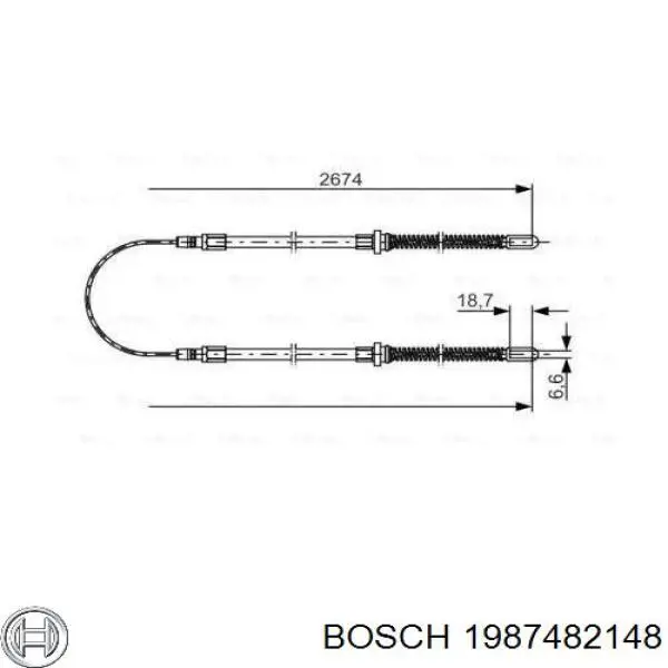 Cable de freno de mano trasero derecho/izquierdo Bosch 1987482148 precio, desde 29,57 EUR