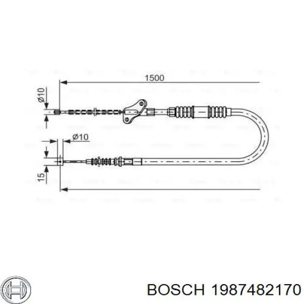 2001054 Beca Cables Cable de freno de mano trasero derecho