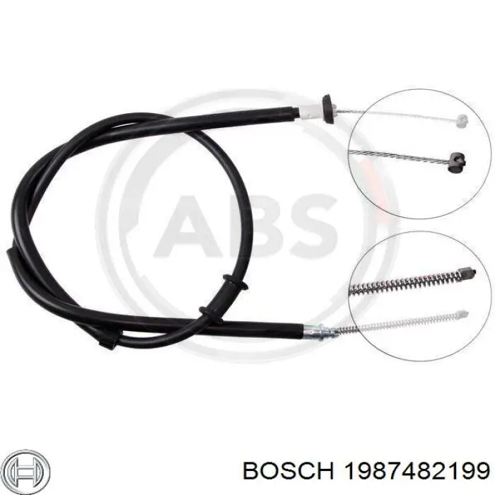 1 987 482 199 Bosch cable de freno de mano trasero derecho