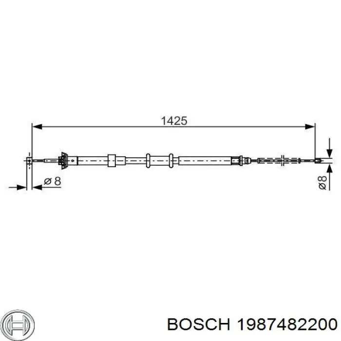 1 987 482 200 Bosch cable de freno de mano trasero izquierdo