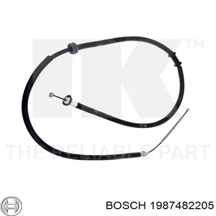 1987482205 Bosch cable de freno de mano trasero derecho