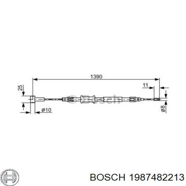 Cable de freno de mano trasero derecho/izquierdo 1987482213 Bosch