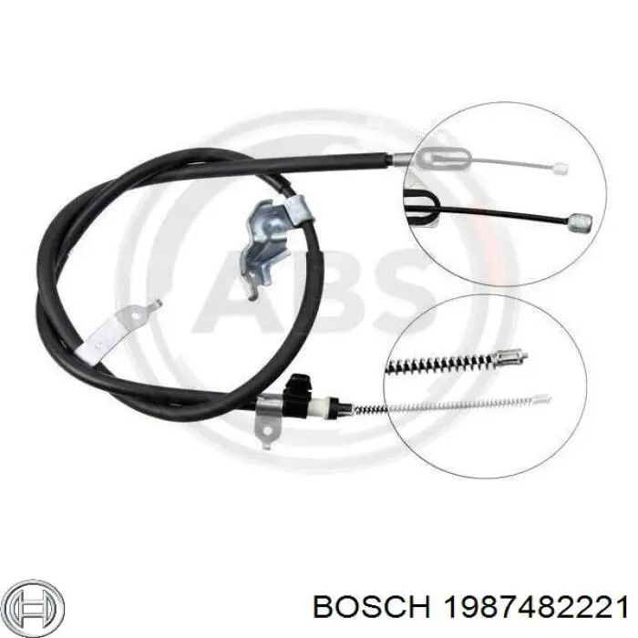 1987482221 Bosch cable de freno de mano trasero izquierdo