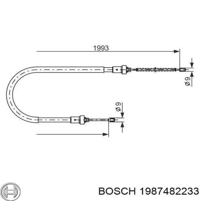 1987482233 Bosch cable de freno de mano trasero derecho/izquierdo