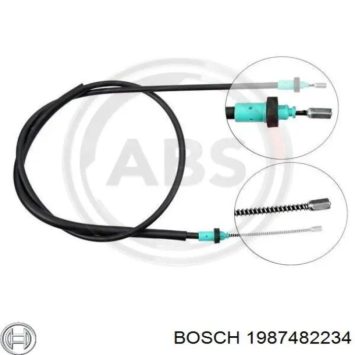 1987482234 Bosch cable de freno de mano trasero derecho/izquierdo