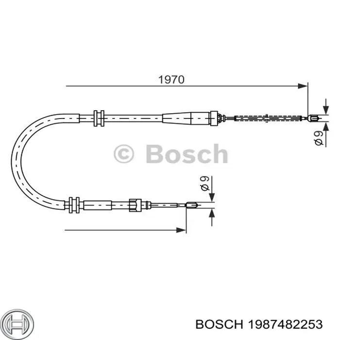 Comprar 1987482253 Bosch Cable de freno de mano trasero derecho/izquierdo