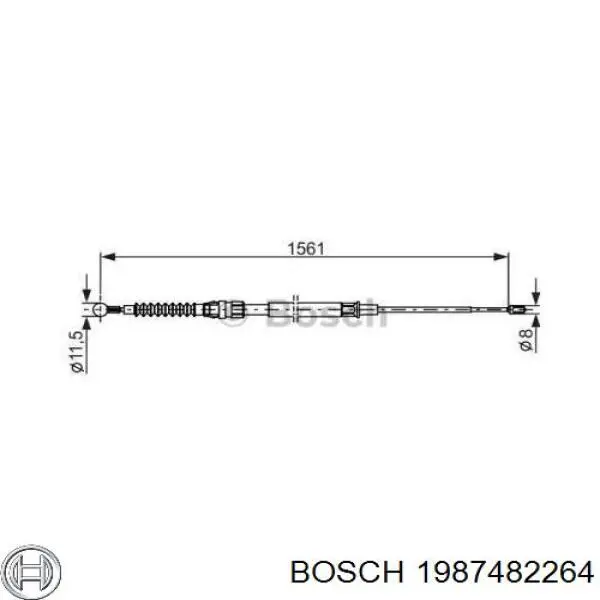 Comprar 1987482264 Bosch Cable de freno de mano trasero derecho/izquierdo