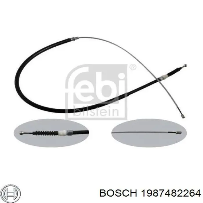 1987482264 Bosch cable de freno de mano trasero derecho/izquierdo