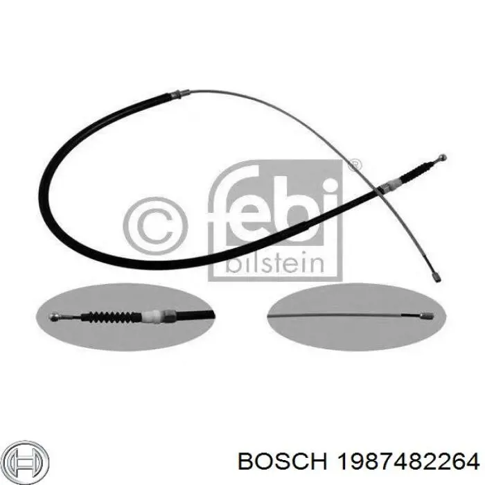 1987482264 Bosch Cable de freno de mano trasero derecho/izquierdo