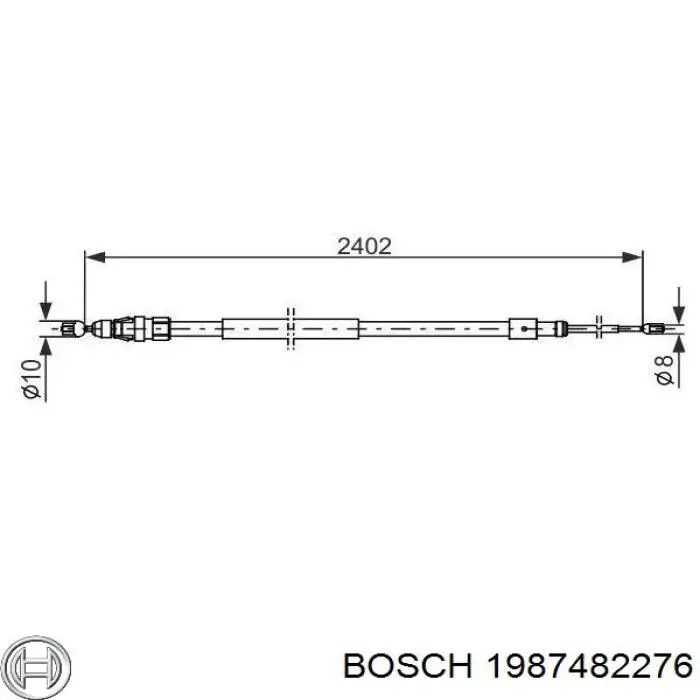1987482276 Bosch cable de freno de mano trasero derecho/izquierdo