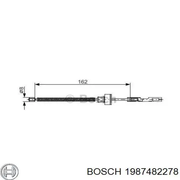 1987482278 Bosch Cable de freno de mano trasero derecho/izquierdo