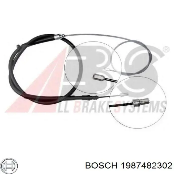 1987482302 Bosch cable de freno de mano trasero derecho/izquierdo