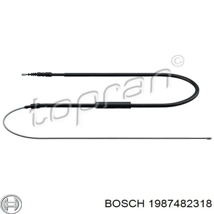 1987482318 Bosch cable de freno de mano trasero derecho/izquierdo