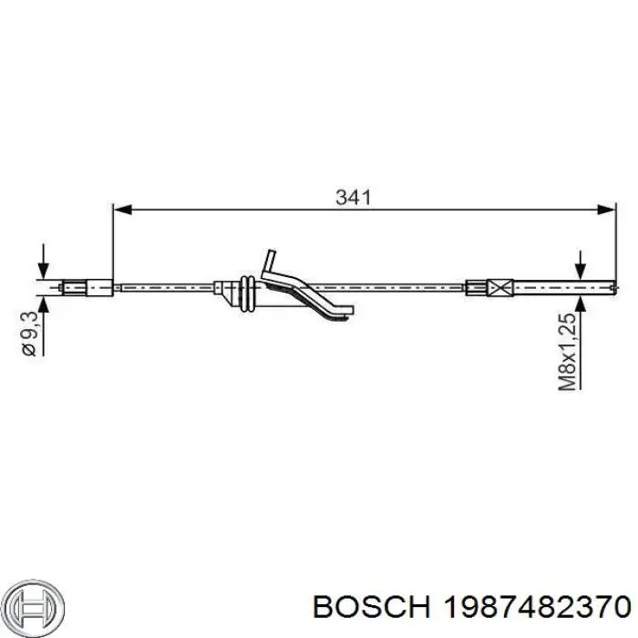 1987482370 Bosch cable de freno de mano trasero derecho/izquierdo