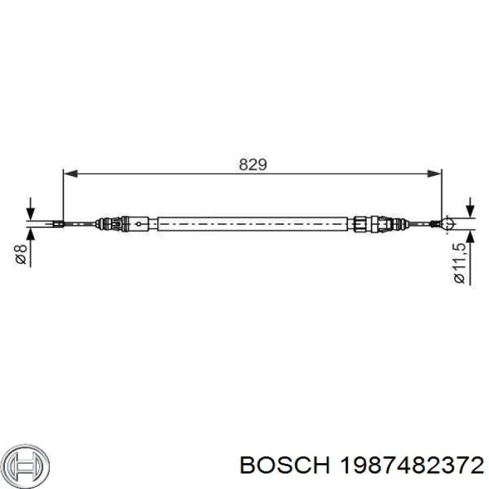 Cable de freno de mano trasero derecho/izquierdo Bosch 1987482372 precio, desde 19,30 EUR