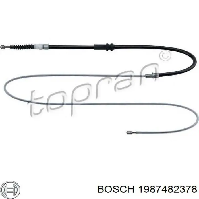 Cable de freno de mano trasero derecho/izquierdo 1987482378 Bosch
