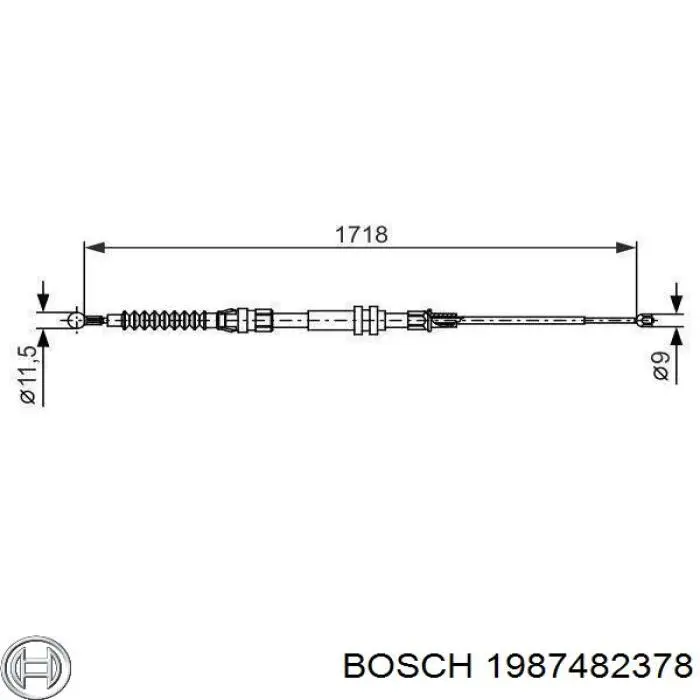 Cable de freno de mano trasero derecho/izquierdo Bosch 1987482378 precio, desde 12,02 EUR