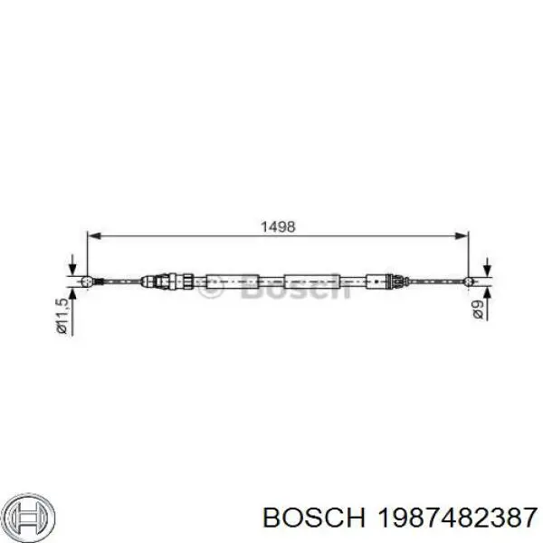 Cable de freno de mano trasero izquierdo 1987482387 Bosch