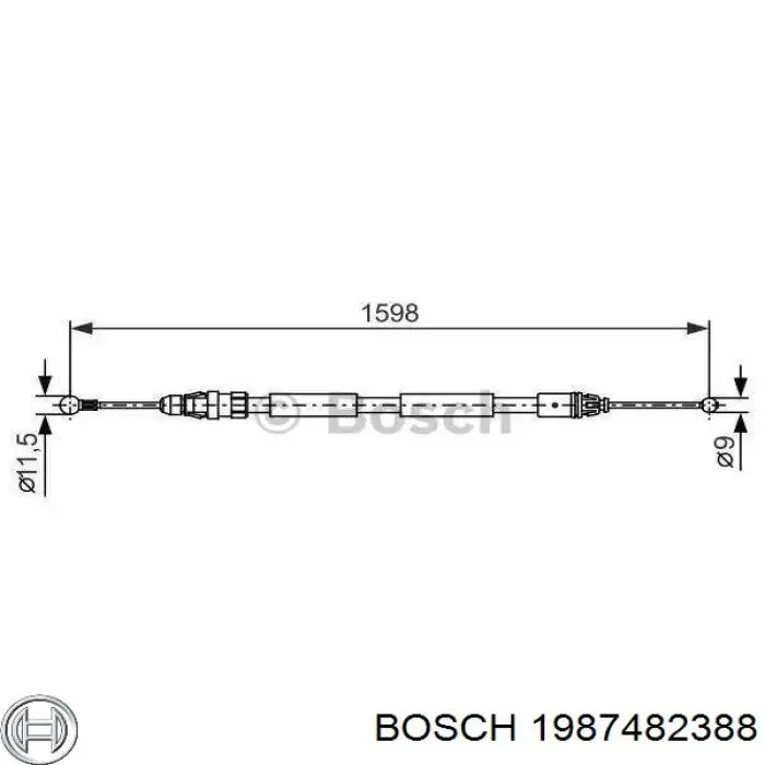 Comprar 1987482388 Bosch Cable de freno de mano trasero derecho