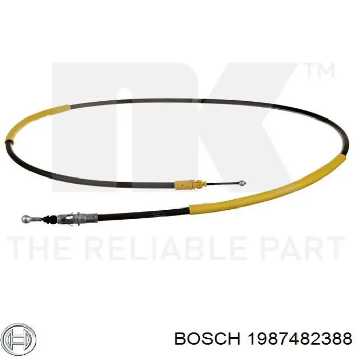 1987482388 Bosch Cable de freno de mano trasero derecho