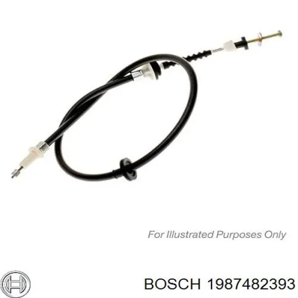 1987482393 Bosch cable de freno de mano trasero derecho